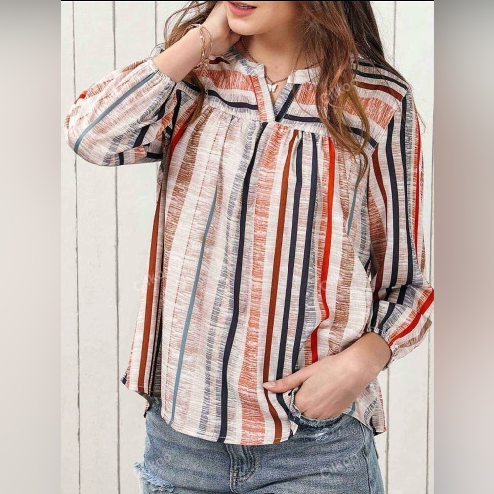 Babydoll Striped Blouse